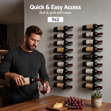 Artiss Wall Mounted Wine Rack Holder Black Metal - Set of 2 (18-Bottle Capacity)