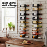 Artiss Wall Mounted Wine Rack Holder Black Metal - Set of 2 (18-Bottle Capacity)