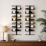 Artiss Wall Mounted Wine Rack Holder Black Metal - Set of 2 (18-Bottle Capacity)