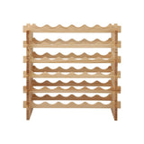 Artiss 36 Bottle Wooden Wine Rack 6 Tier Modular Wine Display Storage Stand Freestanding Holder Natural Pine Wood, 70 x 30 x 70cm