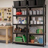 Giantz 2-Rack Garage Shelving 1.6X0.8m MDF Warehouse Shelves Storage Rack Black