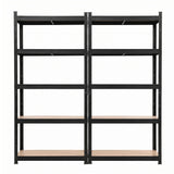 Giantz 2-Rack Garage Shelving 1.6X0.8m MDF Warehouse Shelves Storage Rack Black