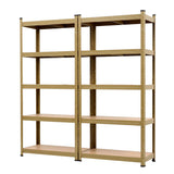 Giantz 2-Rack Garage Shelving 1.6X0.8m MDF Warehouse Shelves Storage Rack Yellow