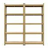 Giantz 2-Rack Garage Shelving 1.6X0.8m MDF Warehouse Shelves Storage Rack Yellow