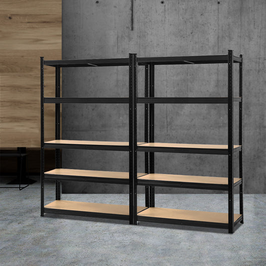 Giantz 2x1.8M Garage Shelving Warehouse Rack Pallet Racking Storage Shelf Black