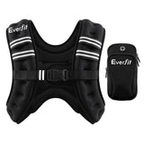 Everfit 5kg Weighted Vest Men Women, Reflective Running Vest with Armband Pouch
