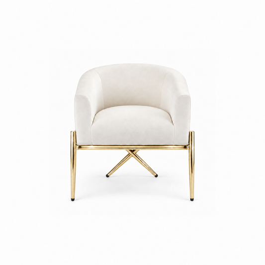 Artiss Armchair Velvet Lounge Accent Chair Nursing Sofa White, Single Sofa Armchair for Living Room, Bedroom, Office and Vanity.
