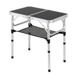 Weisshorn Folding Camping Table Adjustable Aluminium 60 x 40 cm Black
