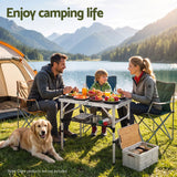 Weisshorn Folding Camping Table Adjustable Aluminium 60 x 40 cm Black