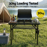 Gardeon BBQ Camp Table, 60*40*56 Portable Foldable Lightweight Grill Outdoor Metal Table 2.5kg