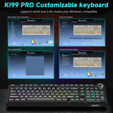 SOLAKAKA Ki99 Pro 99-Key Gasket Mechanical Keyboard Tri-Mode Hot-Swap Knob