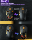 SOLAKAKA SM802 Pro Tri-Mode Gaming Mouse RGB 24000 DPI Hotswap