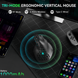 SOLAKAKA E9 Vertical MMO Gaming Mouse Tri-Mode 36000 DPI Ergonomic