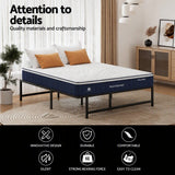 RoomSense Queen 30cm Latex Hybrid Mattress Bundle with Metal Bed Frame