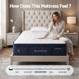 RoomSense Double Mattress, 34cm Thick Medium Firm Hybrid Mattress for Back Pain Relief, Tencel Cooling Pocket Spring Mattress Double Size in a Box