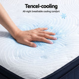 RoomSense King Single Mattress, 34cm Thick Medium Firm Hybrid Mattress for Back Pain Relief, Tencel Cooling Pocket Spring Mattress King Single Size in a Box