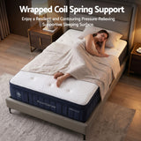RoomSense Queen Mattress, 34cm Thick Medium Firm Hybrid Mattress for Back Pain Relief, Tencel Cooling Pocket Spring Mattress Queen Size in a Box