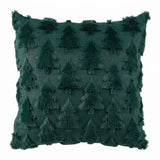 Jingle Jollys Christmas Tree Pillow Covers 2 Packs Cushion Covers Soft Faux Fur Jacquard Throw Pillow Covers 45 x 45cm Green