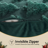 Jingle Jollys Christmas Tree Pillow Covers 2 Packs Cushion Covers Soft Faux Fur Jacquard Throw Pillow Covers 45 x 45cm Green