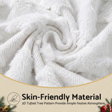 Jingle Jollys Christmas Tree Pillow Covers 2 Packs Cushion Covers Soft Faux Fur Jacquard Throw Pillow Covers 45 x 45cm White