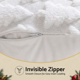 Jingle Jollys Christmas Tree Pillow Covers 2 Packs Cushion Covers Soft Faux Fur Jacquard Throw Pillow Covers 45 x 45cm White