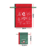 Jingle Jollys 6PCS Christmas Santa Sacks Drawstring Reusable Gift Storage Bags 2 Sizes