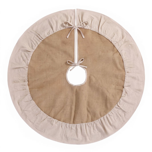 Jingle Jollys 90cm Christmas Tree Skirt Linen Christmas Tree Mat Decor