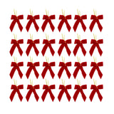Jingle Jollys 24Pcs Red Velvet Christmas Bows Tree Decorations Xmas Decor