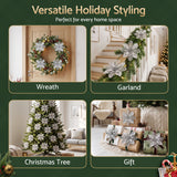 Jingle Jollys 20Pcs Christmas Tree Flower Set Garland Wreath Poinsettia Decorations