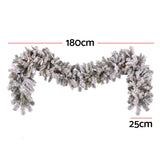 Jingle Jollys 1.8M Christmas Garland 8 Mode LED Snow Frosted Tips Auto Timing