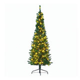 Jingle Jollys 1.8m Pre-Lit Christmas Tree Slim Pencil Xmas Tree Corner Tree