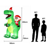 Jingle Jollys Christmas Inflatable Dinosaur 2.5M Illuminated Decorations