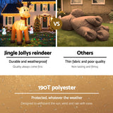 Jingle Jollys Christmas Inflatable Reindeer 5M Illuminated Decorations