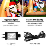 Jingle Jollys Christmas Inflatable Santa Guitar 2.1M Led Illuminated Decorations