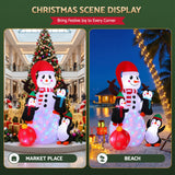 Jingle Jollys Christmas Inflatable Snowman 1.8M Height LED Outdoor Decorations Illuminated