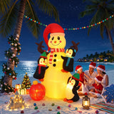 Jingle Jollys Christmas Inflatable Snowman 1.8M Height LED Outdoor Decorations Warm Light