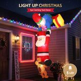 Jingle Jollys Christmas Inflatable Climbing Santa 3.5M Height LED Decorations Illuminated