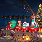 Jingle Jollys Christmas Inflatable Santa Train 3.6M Length LED Decorations Illuminated