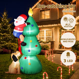 Jingle Jollys Christmas Inflatable Santa Tree 1.8M Illuminated Decorations