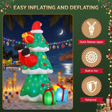 Jingle Jollys Christmas Inflatable Santa Tree 2.5M Height Flashing Light Decorations Illuminated