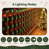 Jingle Jollys Christmas Lights 6x4m Christmas Net Lights 1000LED Red Green Festive Lighting