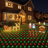 Jingle Jollys Christmas Lights 6x4m Christmas Net Lights 1000LED Red Green Festive Lighting
