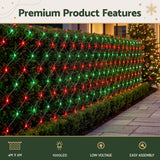 Jingle Jollys Christmas Lights 6x4m Christmas Net Lights 1000LED Red Green Festive Lighting