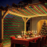 Jingle Jollys Christmas Lights 6x4m Christmas Net Lights 1000LED Red Green Festive Lighting