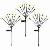Jingle Jollys Christmas Lights Solar Firefly Lights Garden Decoration Path Lights Warm White 3 Pack