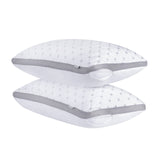 GIOIA CASA LUXURY BAMBOO COOLING TWIN PACK PLUSH PILLOWS WITH 2 BONUS QUILTED WATERPROOF PILLOW PROTECTORS