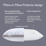GIOIA CASA LUXURY BAMBOO COOLING TWIN PACK PLUSH PILLOWS WITH 2 BONUS QUILTED WATERPROOF PILLOW PROTECTORS
