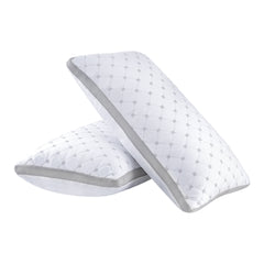 GIOIA CASA LUXURY BAMBOO COOLING TWIN PACK PLUSH PILLOWS WITH 2 BONUS QUILTED WATERPROOF PILLOW PROTECTORS