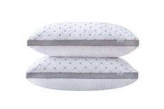 GIOIA CASA LUXURY BAMBOO COOLING TWIN PACK PLUSH PILLOWS WITH 2 BONUS QUILTED WATERPROOF PILLOW PROTECTORS