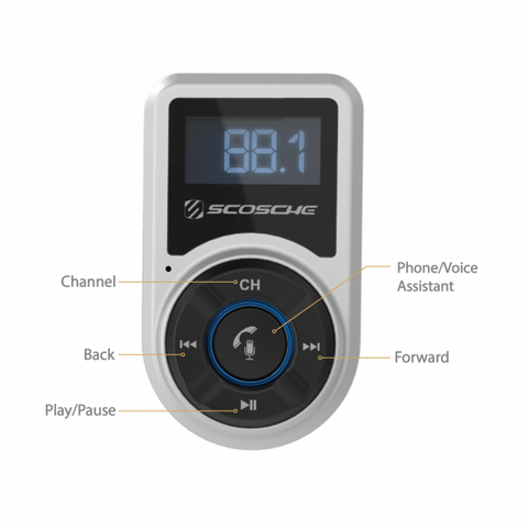 SCOSCHE BTFREQ™ BT FM TRANSMITTER  18W USB-C POWER DELIVERY PORT